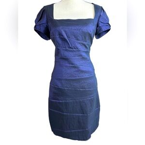 Badgley Mischka Collection Navy Formal Evening Wedding Party Cocktail Dress - 8